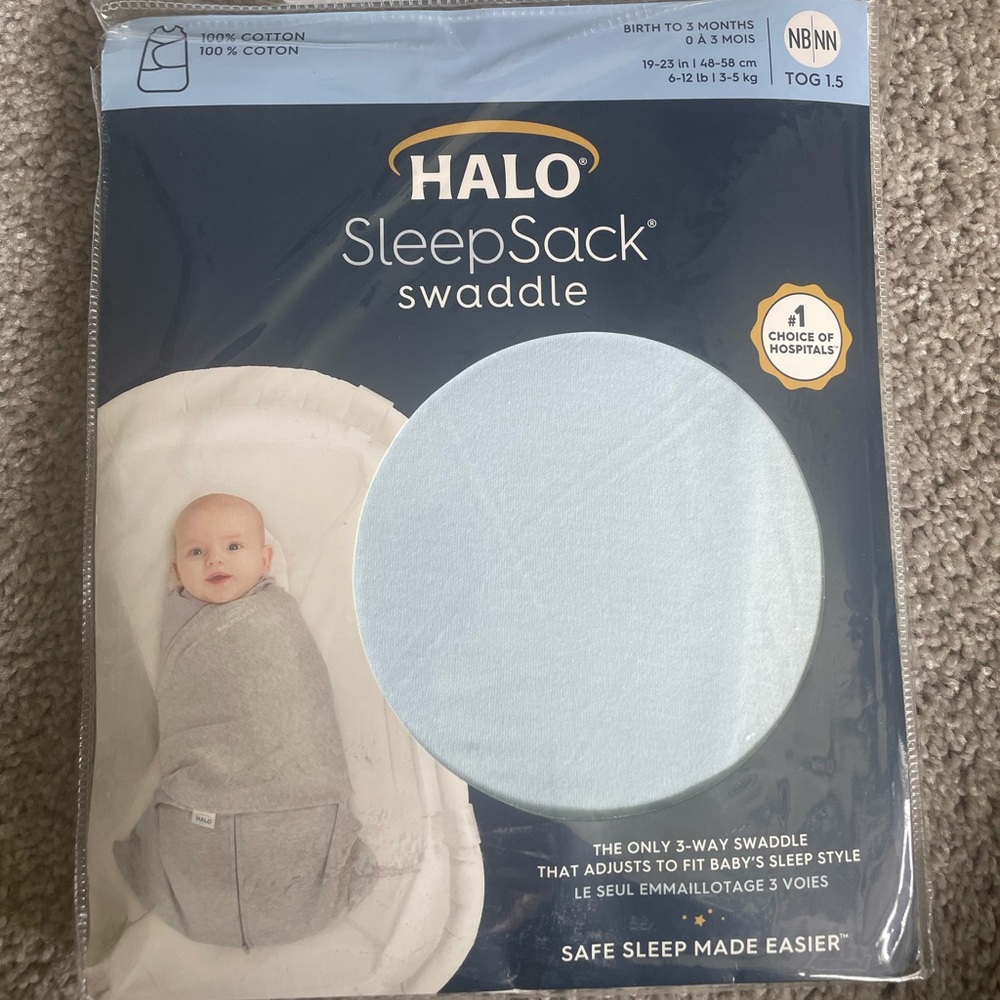 Halo SleepSack Swaddle in Soft Blue